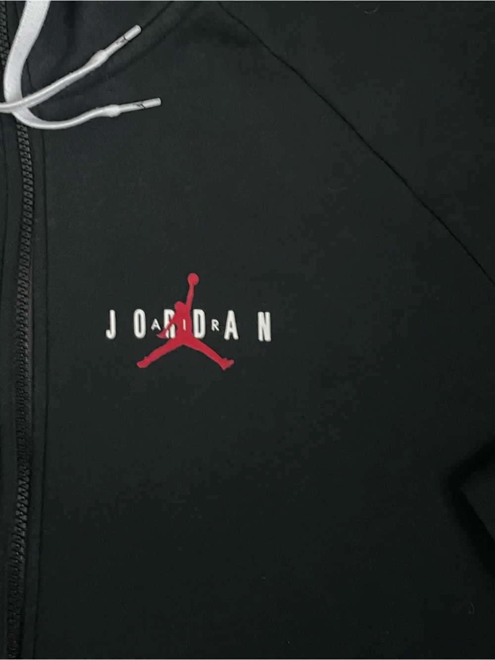Men Size Large Nike Air Jordan Full Zip Long Sleeve Hooded Hoodie Black